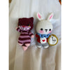 The Cheshire cat and white rabbit Amigurumi doll, The Cheshire cat crochet doll, White rabbit Alice in Wonderland