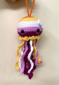 LGBT Jellyfish Crochet, Gift for LGBT, LGBT Pride, Lesbian, Bisexual, Pansexual, Omnisexual, Transgender, Asexual, Non-Binary, Gender Fluid