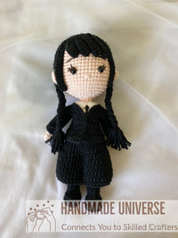 Wednesday Addams dolls, Wednesday Addams amigurumi, Wednesday Addams plush toys