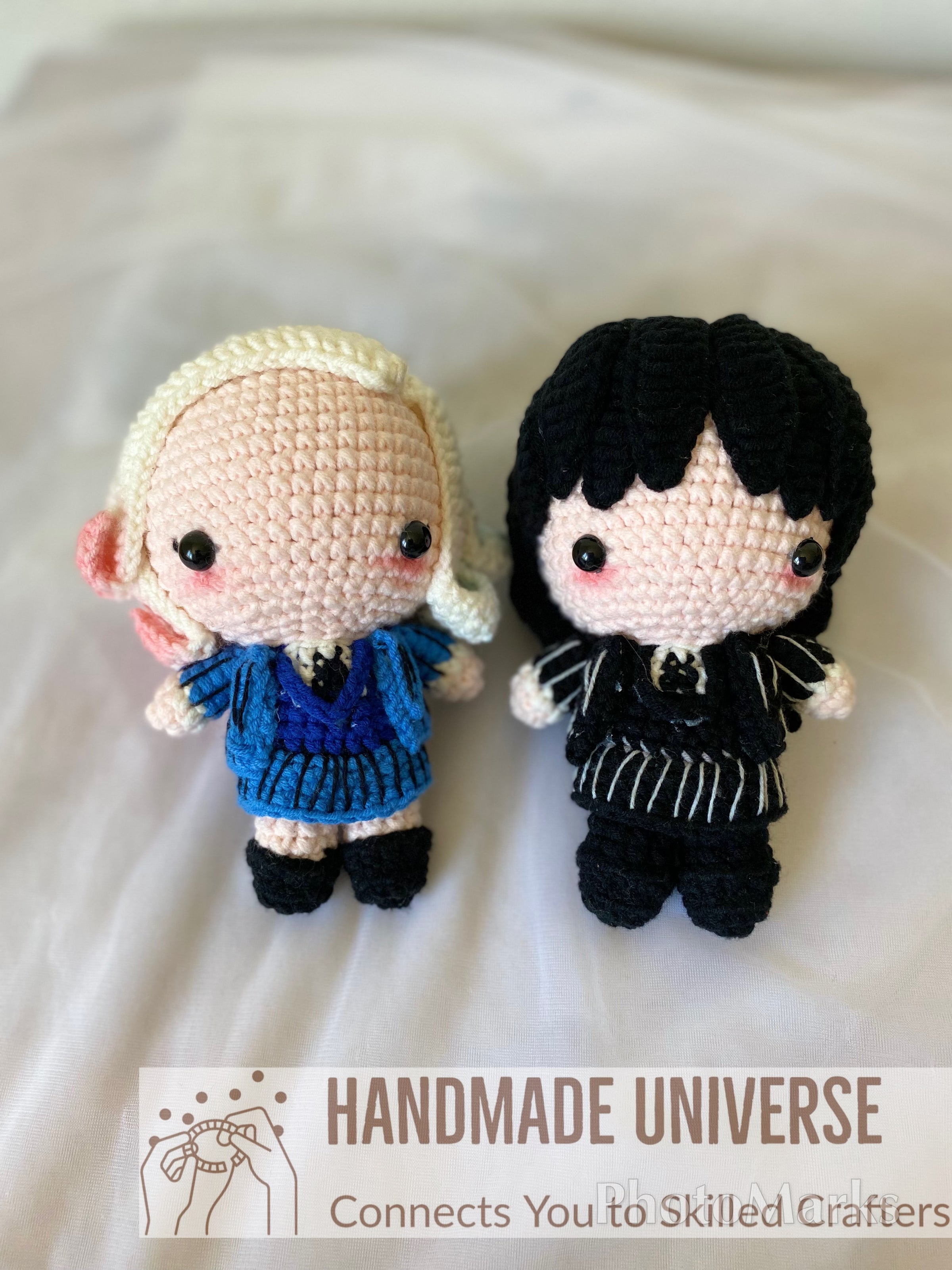 Wednesday Addams and Enid Sinclair amigurumi, Wednesday plush toys, Enid Sinclair Stuffed Doll