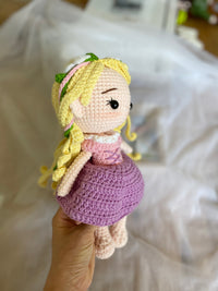 Princess crochet doll, amigurumi princess doll, Rapunzel princess dolls, Rapunzel plush toys