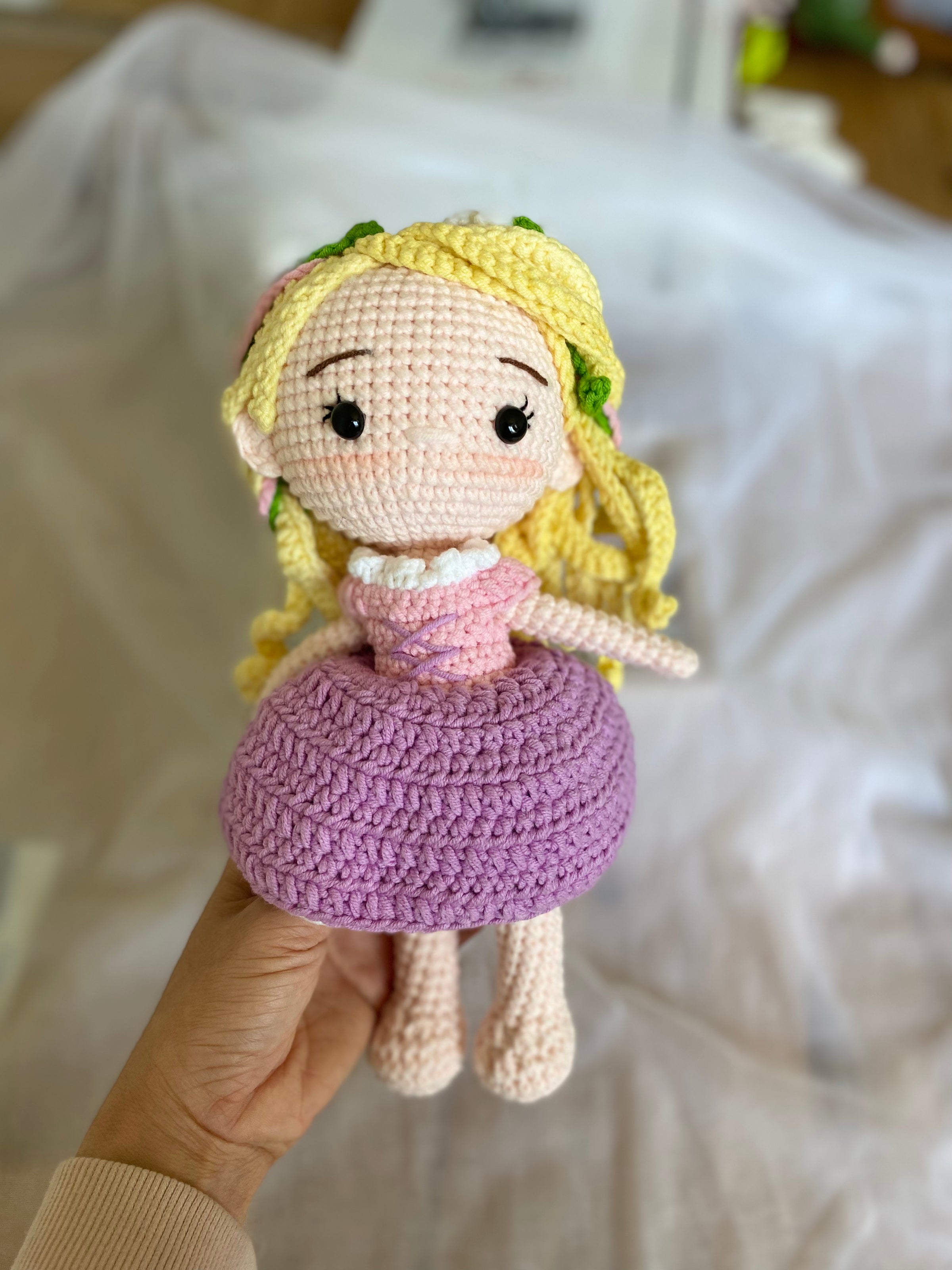 Princess crochet doll, amigurumi princess doll, Rapunzel princess dolls, Rapunzel plush toys