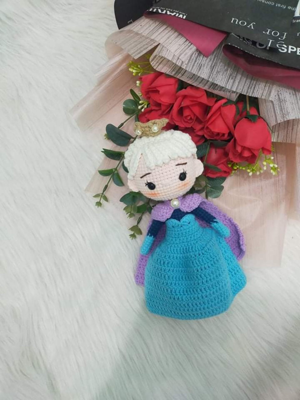 Elsa Princess crochet doll, amigurumi Elsa princess doll, Elsa frozen 2, Elsa plush toys