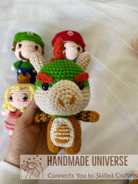 Crochet Mario Luigi Princess Peach amigurumi, Mario plush toys, Luigi figure, Mario Stuffed Doll