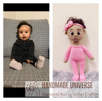 Custom Crochet Doll, Look Alike Doll, Amigurumi Crochet Doll, Personalized Crochet Doll,  Portrait doll like picture