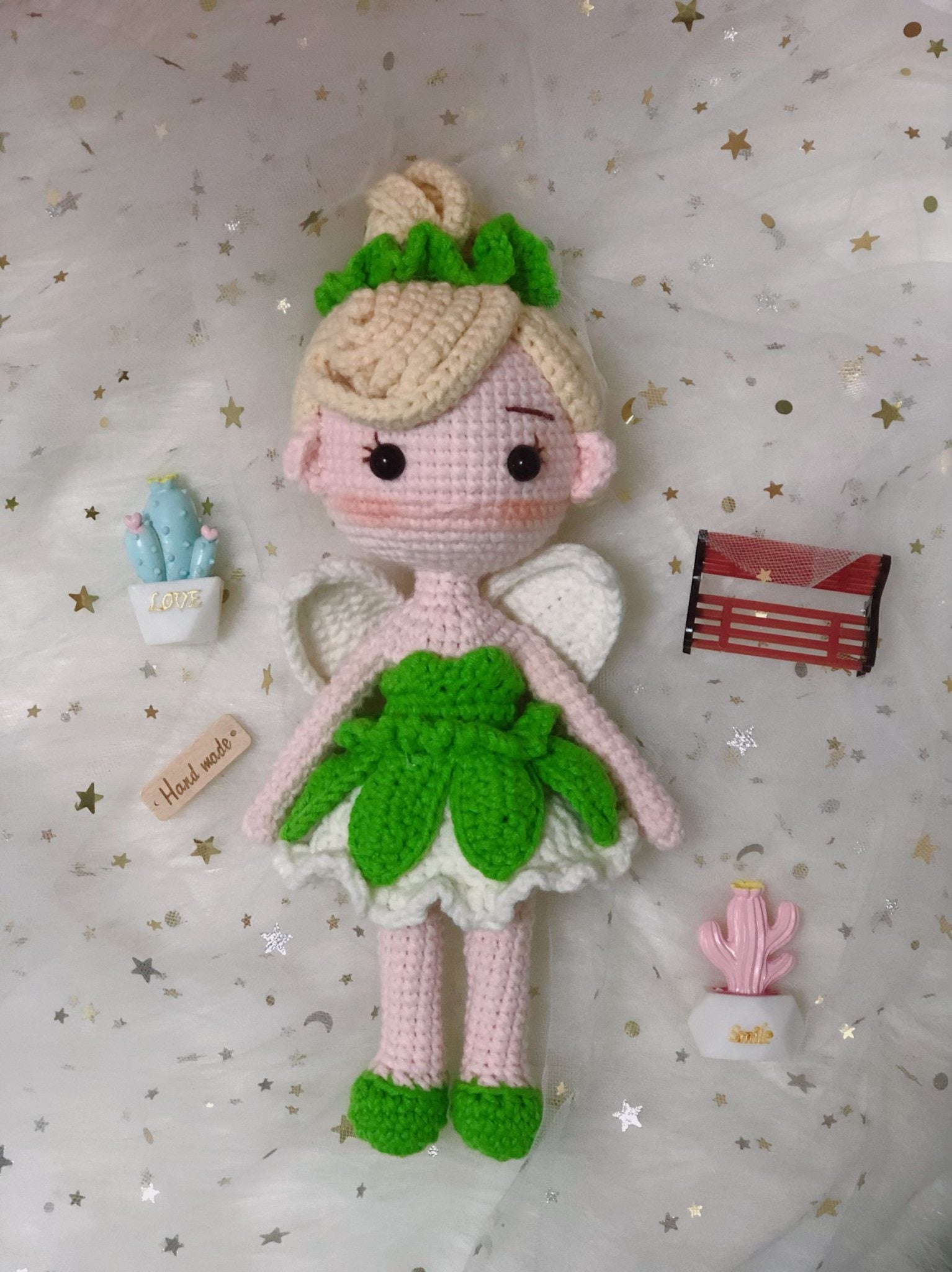 Princess Tinkerbell crochet doll, amigurumi Tinker bell princess doll, Tink bell dolls, Tink bell plush toys