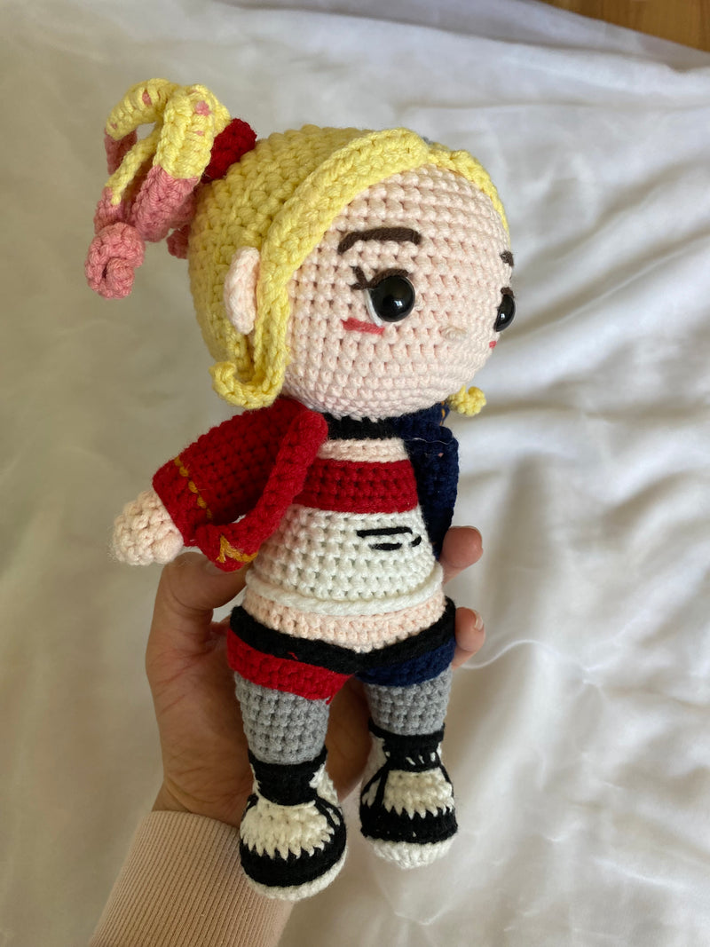 Harley Quinn Stuffed Toy Amigurumi, Harley Quinn crochet dolls, Harley Quinn plush toys, Harley Quinn figure