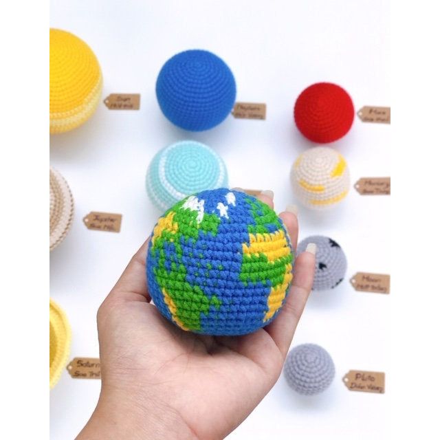 Educational Solar System crochet, Amigurumi crochet planets