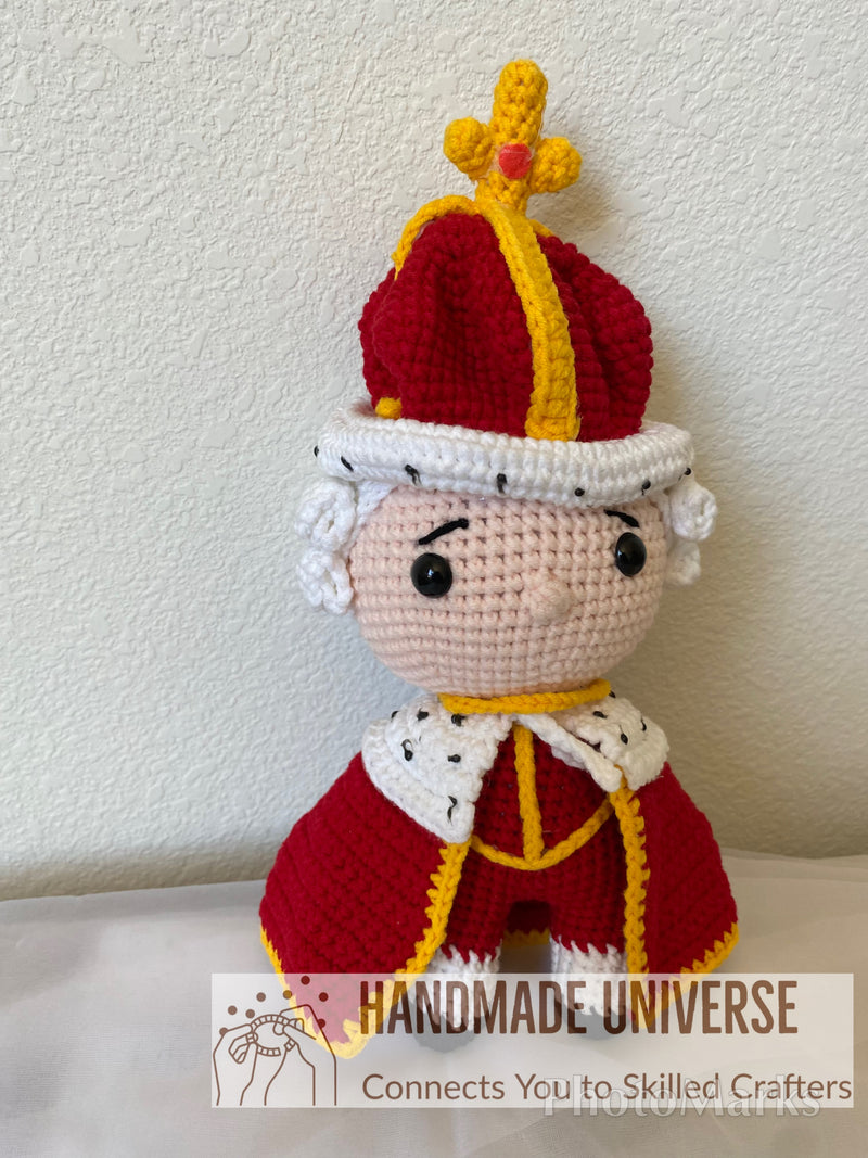 King George III Crochet Dolls, King George III Doll, King George III Plush toys, Stuffed King George III, Amigurumi King George III