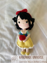 Snow White Princess crochet doll, amigurumi Snow White princess doll, Snow White princess dolls, Snow White plush toys