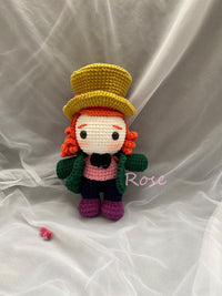 Crochet Mad Hatter Alice in Wonderland dolls, Mad Hatter plush toys, Mad Hatter Stuffed Doll