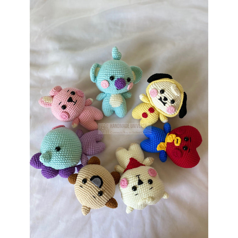 Kpop Plush toys, BT21 inspired amigurumi toy, TATA BT21, Mang dolls, Koya dolls, RJ dolls