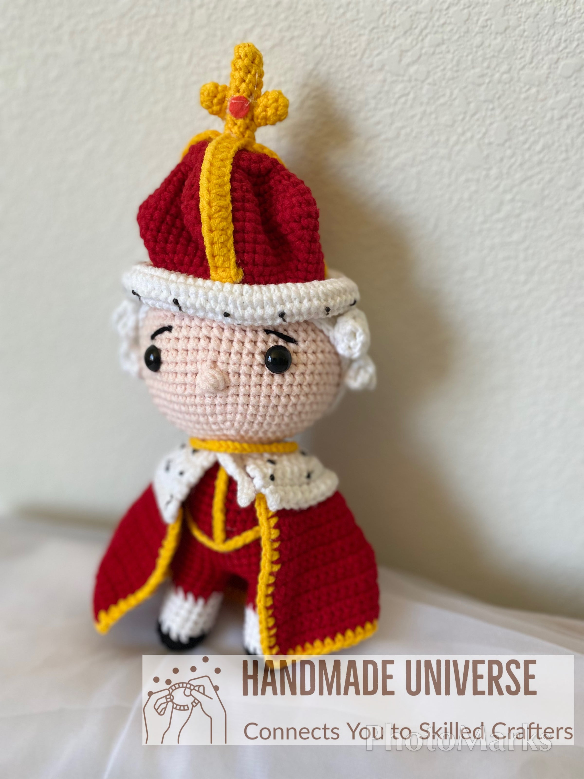 King George III Crochet Dolls, King George III Doll, King George III Plush toys, Stuffed King George III, Amigurumi King George III