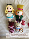 Crochet Alice in wonderland dolls, Amigurumi Mad Hatter Alice in Wonderland, Crochet Alice princess