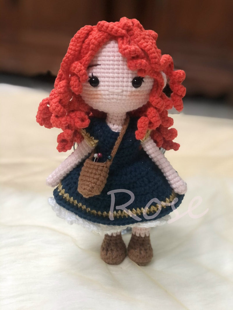 Merida Princess crochet doll, Amigurumi Merida princess doll, Merida princess dolls, Merida plush toys