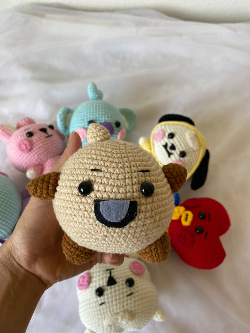 Kpop Plush toys, BT21 inspired amigurumi toy, TATA BT21, Mang dolls, Koya dolls, RJ dolls