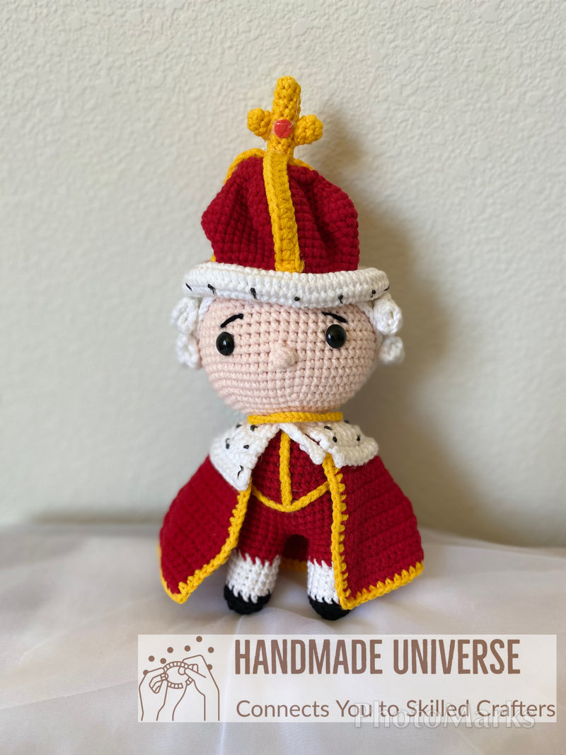 King George III Crochet Dolls, King George III Doll, King George III Plush toys, Stuffed King George III, Amigurumi King George III