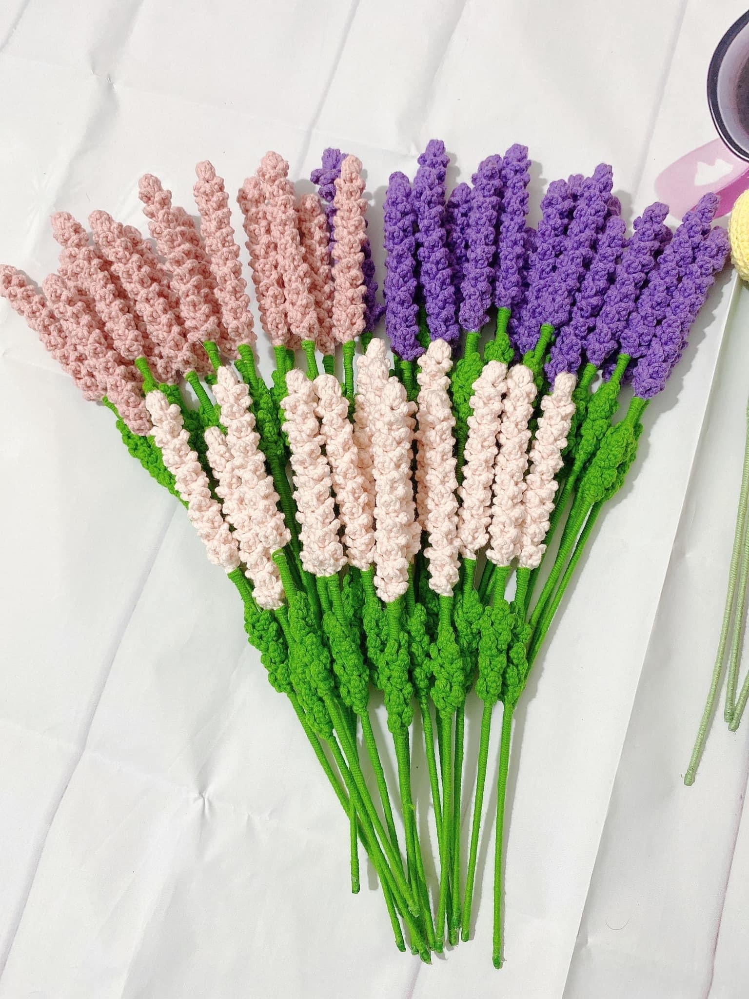 Crochet Levander flowers, Crochet lavender for home decoration, handmade flower