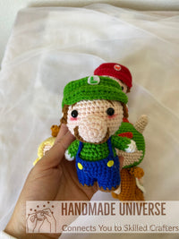 Crochet Mario Luigi Princess Peach amigurumi, Mario plush toys, Luigi figure, Mario Stuffed Doll