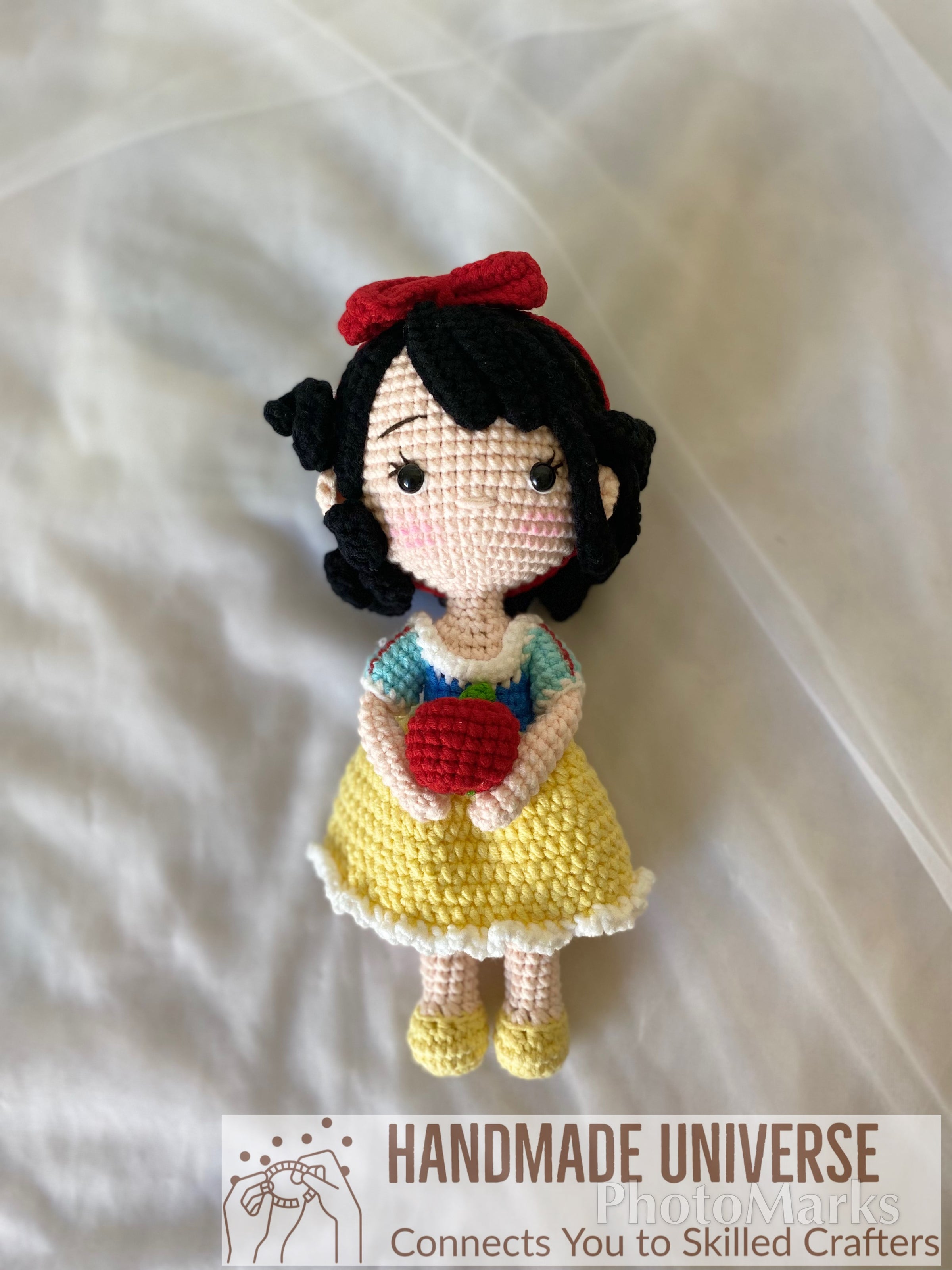 Snow White Princess crochet doll, amigurumi Snow White princess doll, Snow White princess dolls, Snow White plush toys