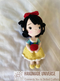 Snow White Princess crochet doll, amigurumi Snow White princess doll, Snow White princess dolls, Snow White plush toys