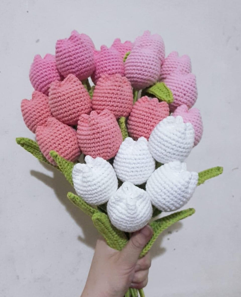 Crochet Tulip flowers, Crochet Tulip flowers for home decoration, handmade flower