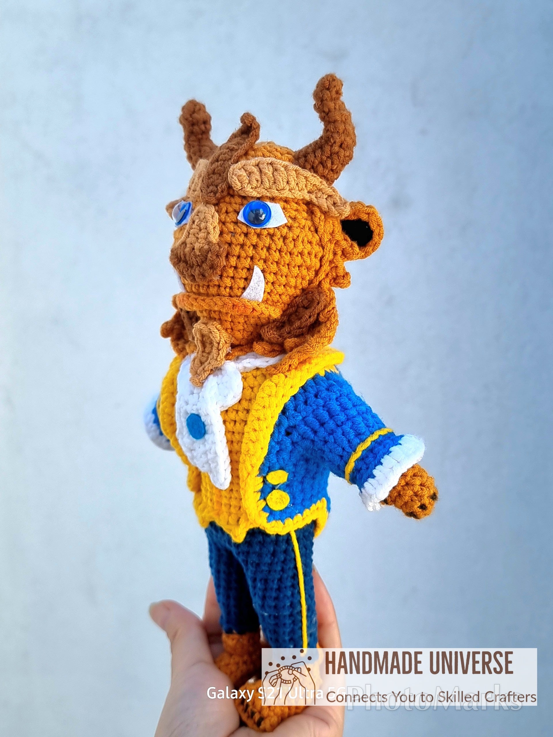 Beauty and the Beast Crochet Dolls,  Belle princess plush toys, The Beast dolls